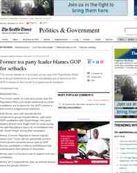 Former tea party leader blames GOP for setbacks: Seattle Times