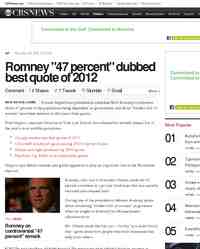 Romney 47 percent dubbed best quote of 2012: CBS News